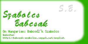 szabolcs babcsak business card